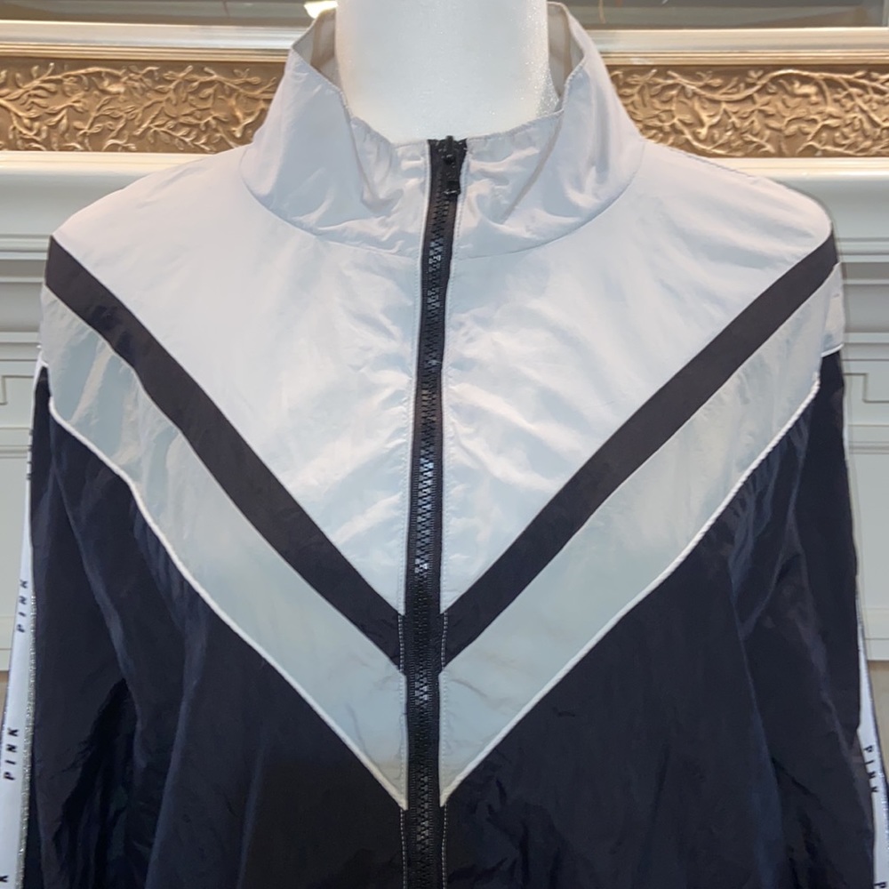 Pink Victoria’s Secret Black and Gray Windbreaker - Picture 2 of 8